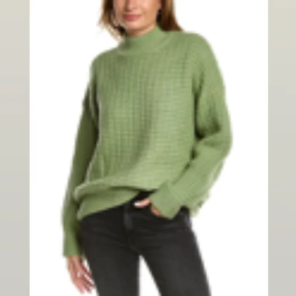 RETROFETE DORINDA Wool Blend Round Neck Sweater In Sage Size S - Picture 2 of 14